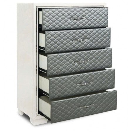 New Classic : Tủ 05 Ngăn + Mặt Hộc Tủ Bọc Nệm Da